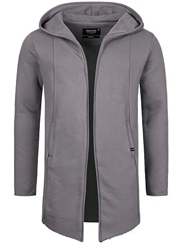 Indicode Sweatjacke Brekstad XXL - Funktionsjacke aus 100% Baumwolle, ideal für lässige Outfits und bequemes Tragen, in modischer Pewter-Farbe mit Kapuze.