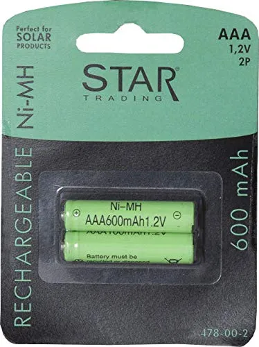 2er Ersatz-Akku AAA Solarartikel 1,2V NI-MH 600mAh