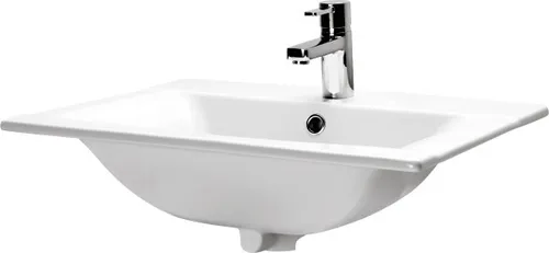 Primaster Einbauwaschtisch Agata Waschbecken - Keramisches Handwaschbecken in elegantem Weiß, ideal für moderne Bäder und Gäste-WCs, bietet optimalen Komfort und Stil.