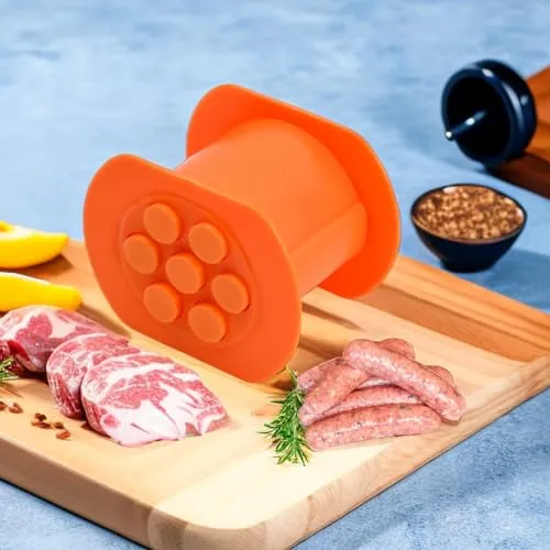 Produktbild NIWWIN Cevapcici Presse, Cevapcici form, Hot Dog Maker,presse für cevapcici，Food -Grad Plastik, leicht zuzubereiten, leicht zu reinigen, muss für die Küche erforderlich sein. (Orange)