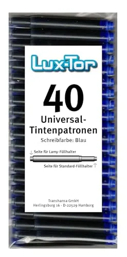 Luxtor Universal Tintenpatronen für Lamy Herlitz Pelikan Reform Online/blau (40 St.)