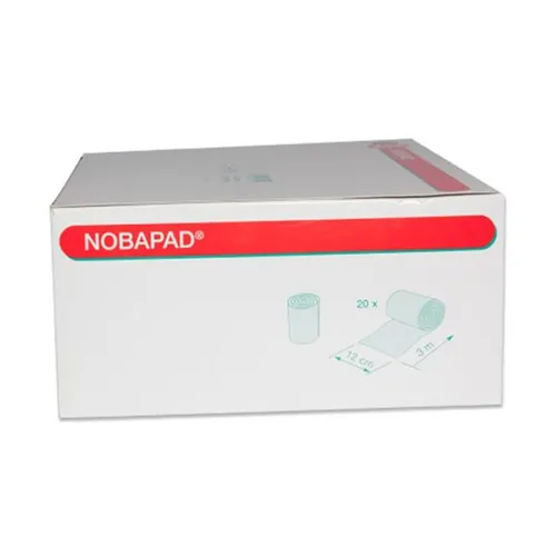 NOBA Nobapad Polsterbinden 20 Stück 3 m x 12 cm - Wundgaze & -verbände, besonders weiche und dehnbare Polsterbinde, ideal zur Polsterung bei Gips- und Kompressionsverbänden.