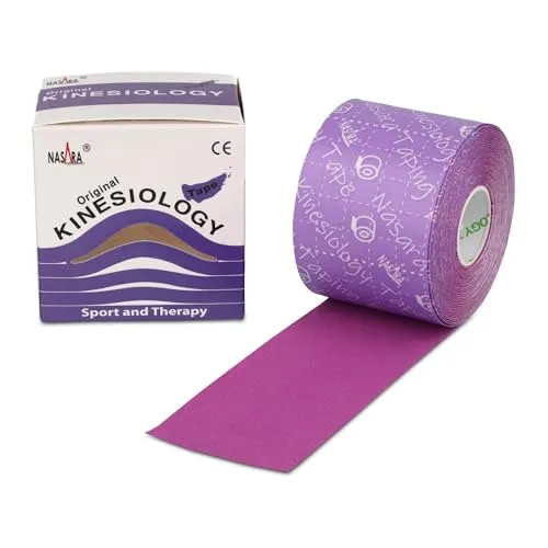 Nasara Original Kinesiology Tape, Einzelrolle, Lila, 5cm x 5m