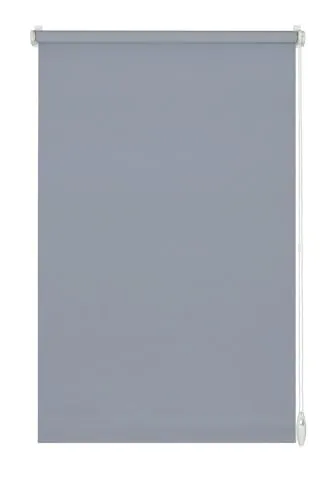 GARDINIA Tageslicht-Rollo EASYFIX Uni, Rauchblau 100 x 150 cm - Seitenzug-Rollo für Fenster ohne Bohren, blickdicht und lichtdurchlässig, stufenlos verstellbar mit Kettenzug, einfache Montage mit Klemmträgern oder Klebepads, ideal für Kinderzimmer dank sicherem Kettenverbinder.