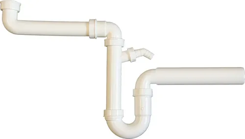 tecuro Raumschaffer Küchenablauf Spülen Siphon mit 1 1/2 Zoll Anschluss x Wandanschluss Ø 50 mm