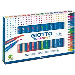 GIOTTO-Fila Filzstifte Turbo Pro, Strichbreite 1-5mm, auswaschbar, 15 Stück