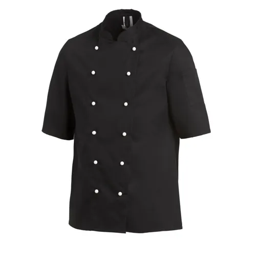 Kochjacke Unisex schwarz 12/1094/10, Größe 48 - Arbeits- & Schutzkleidung, stylische und funktionale Kochjacke für Profis, pflegeleicht und komfortabel für den ganzen Tag.