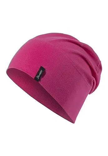 Sterntaler OCS Beanie uni – Lässige Slouch Beanie Mütze aus Singlejersey (Bio) – Mädchen Kopfbedeckung – variabel tragbar – Baby und Kinder Übergangsmütze – magenta, Größe 53