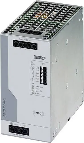Phoenix Contact QUINT4-PS/3AC/24DC/20 3-Phasen Netzteil - Hochleistungs-DIN-Schienen Netzteil mit 480W, ideal für industrielle Anwendungen, bietet stabile 24V DC bei 20A.
