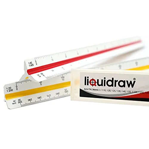 Liquidraw T4 Lineal, dreieckig, 30 cm, Weiß