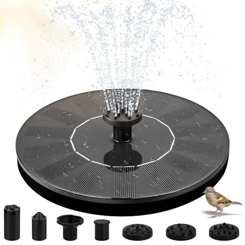 PQETBV Solar Springbrunnen 1.4W mit Spritzzubehör für Garten und Teich