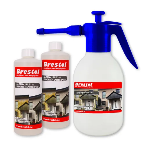 2x 1 Liter Algenentferner Pilzentferner + 1,8 Ltr Viton Drucksprüher 18,95€/L