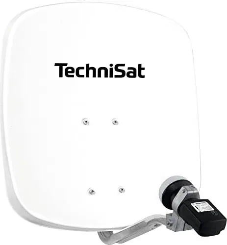 TechniSat DIGIDISH 45 – Satelliten-Schüssel für 1 Teilnehmer - Komplettset mit Wandhalterung und Satfinder, ideal für Balkon oder Camping. Hochwertige Aluminiumkonstruktion für lange Lebensdauer und beste Empfangsleistung.