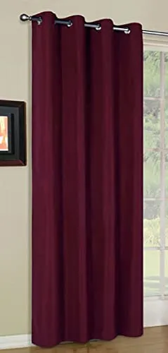 Gardinenbox Vorhang Blickdicht Schal Ösen lichtdurchlässig Gardine Microsatin Gewebe 145x140 Bordeaux 20405