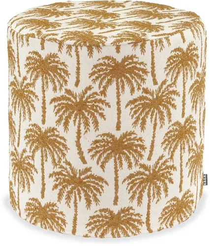 H.O.C.K. Sitzhocker H.O.C.K. Vamosa Palms Outdoor Hocker ø40x45cm rund maisgelb Palmen, Hocker, Sitzhocker, Pouf Hocker, Barhocker