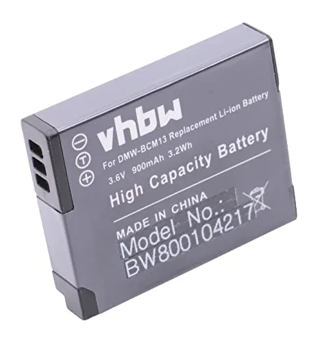 vhbw Akku kompatibel mit Panasonic Lumix DMC-TZ56, DMC-TZ40, DMC-TZ41, DMC-FT5, DMC-TS5, DMC-FT7, DMC-TZ61 Kamera (900 mAh, 3,6 V, Li-Ion)