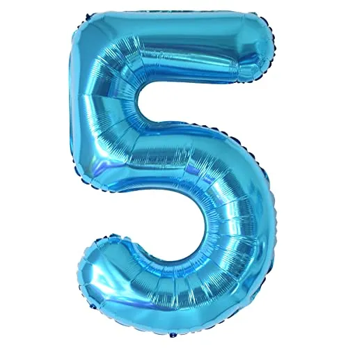 Geburtstag zahlen luftballon 5 jahre | Blau Folienballon 5 XXL -Riesen Folienballon in 40