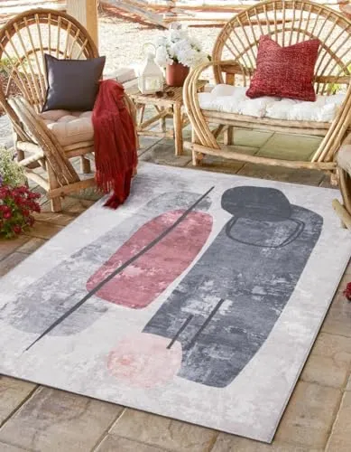 MY-RUG Outdoor Teppich 160x230cm - Wetterfester Teppich für Balkon und Terrasse mit modernem Boho Ethno Design, pflegeleicht und waschbar bei 30 °C, ideal für drinnen und draußen.