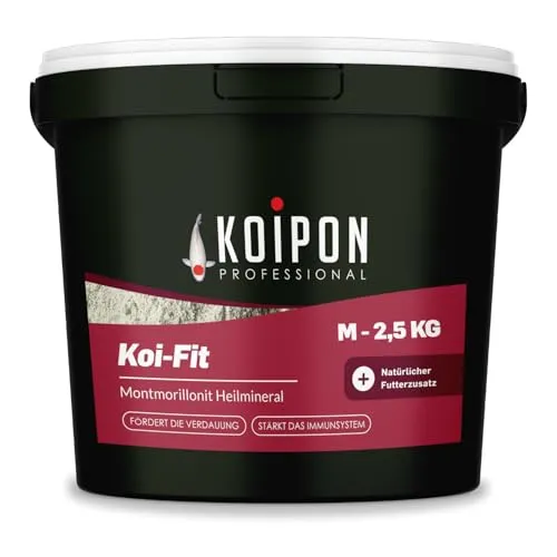 KOIPON Koi-Fit 2,5 kg Futteraufwertung für Koi und Goldfische - Hochwertige Futter-Ergänzung für Koi und Goldfische, ideal zur Aufwertung von Fischfutter. Produziert in Deutschland, unterstützt die Farbentwicklung und sorgt für gesunde Fische im Gartenteich.