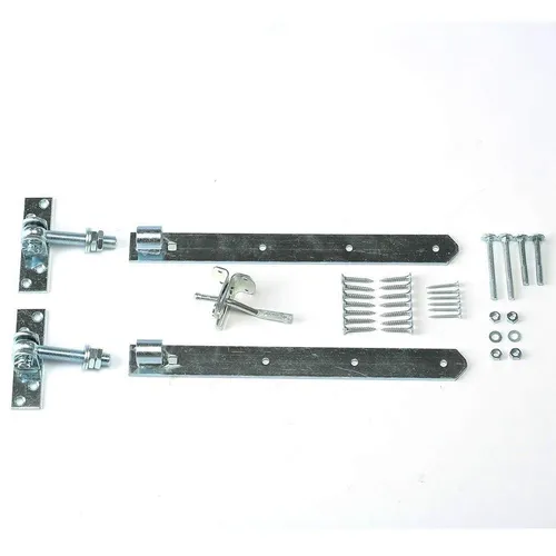 Gartentor-Set mit verstellbaren Torbändern und Gartentorfalle