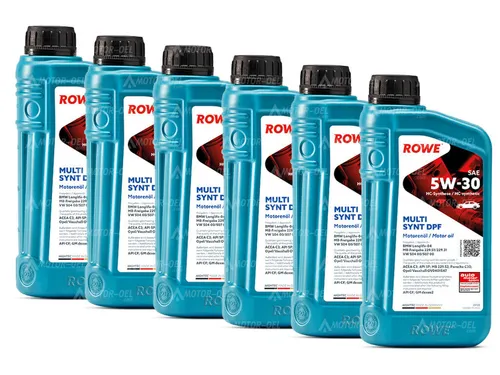 Liter (6x1L) ROWE HIGHTEC MULTI SYNT DPF SAE 5W-30 Motoröl BMW Longlife-04 6