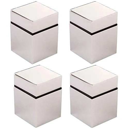 SO-TECH® Wandregalhalter CUBE 40 x 40 mm, 4-tlg. - Chrom poliert - Moderne Halterungen für Glas- und Holzböden mit verdeckter Montage. Hohe Belastbarkeit bis 10 kg, ideal für stilvolle Regalgestaltungen.