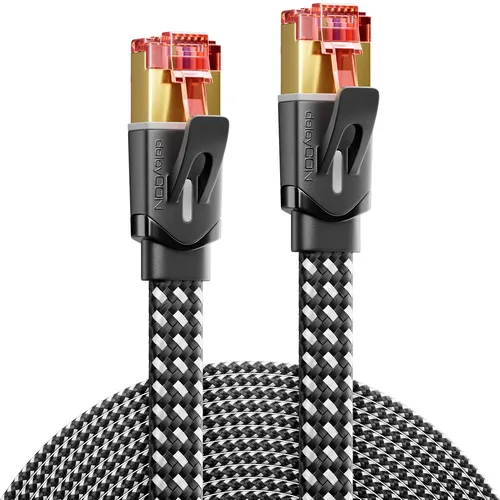 7,5m CAT 7 Patchkabel Flachkabel RJ45 Nylon Netzwerkkabel Ethernet LAN DSL Flach