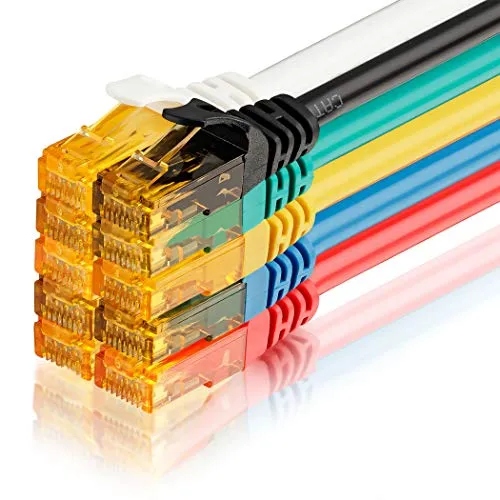 SEBSON Ethernet Kabel 1,5m CAT 6, Gigabit LAN Patchkabel, 1000Mbit/s, U-UTP Netzwerkkabel, RJ45 Stecker für Router, PC, SMART TV, NAS, 10er Set bunt