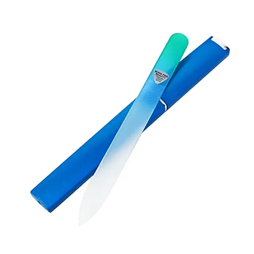 Bona Fide Beauty Glasnagelfeile mit Etui - 1 Stück Maniküre Glasfeile für Fingernägel (Aqua), Premium Nagelpflege Tool