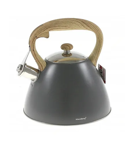 Klausberg 3,0L Flötenkessel Wasserkessel - Edelstahl Wasserkocher mit Pfeife, ideal für Gas- und Induktionsherde. Ergonomischer Griff und 3L Kapazität für komfortables Kochen.