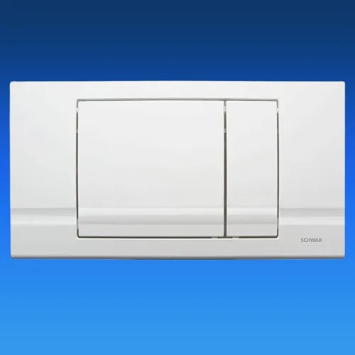 SCHWAB RIVA DUO Drückerplatte, 2-Mengen Spülung, weiß - Spülkasten-Betätigungsplatte mit innovativer 2-Mengen Spülung für wassersparendes Toilettennutzung, elegantes Design in Weiß.