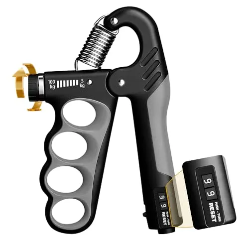 ZXBBTZ 2 Stück Handtrainer Unterarmtrainer mit Zähler 5-100kg Verstellbar Griffkraft Trainer Fingerhantel Hand Gripper für Handmuskeltraining Fingertrainer Handmuskeltrainer Grifftrainer Grip Trainer