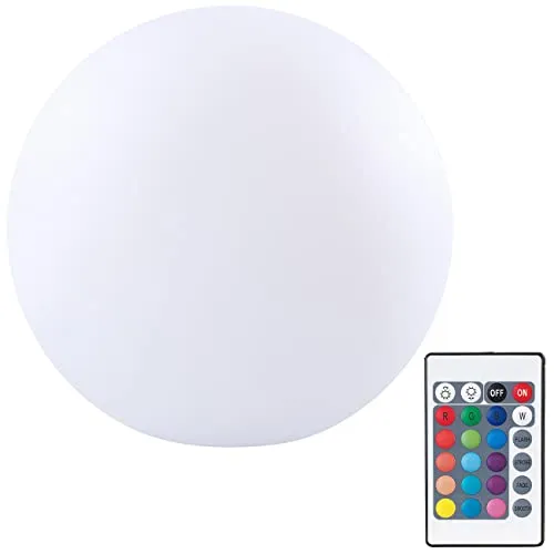 Lunartec Kugelleuchte: Kabellose Akku-Leuchtkugel für innen und außen, Ø20 cm, IP54, RGBW-LED (Leuchtkugeln Akku, LED-Dekokugeln, Tischlampen)