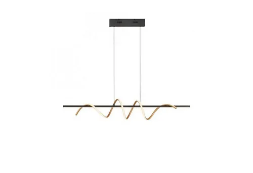 Licht-Erlebnisse Pendelleuchte ELDROS, LED fest integriert, Warmweiß, LED Metall warmweiß 3000 K 4380 lm H: max. 200 cm in Schwarz Messing