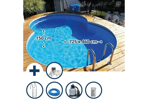 Waterman Achtformpool Stahlwandpool Set 10-teilig Costa-Ri