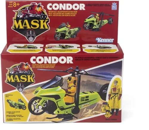 M.A.S.K. Actionfigur mit Fahrzeug - Condor 15 cm - Actionfigur Brad Turner aus der TV-Serie M.A.S.K. im 15 cm Set mit Fahrzeug. Ideal für Sammler und Fans, bietet Spielspaß und Abenteuer in einem!