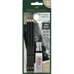 FABER-CASTELL Pitt Graphite Bleistift-Set B schwarz, 1 Set in schwarz von Faber-Castell