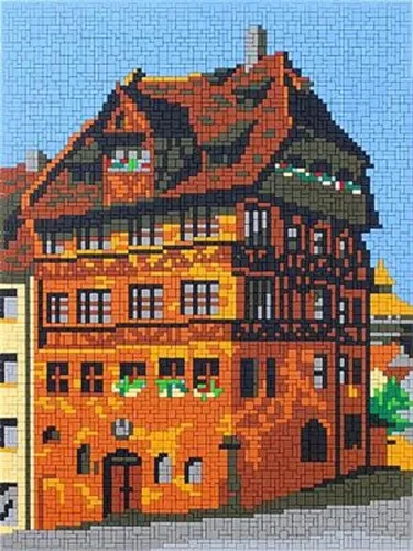 Stick it Steckpuzzle Dürer Haus, 5250 Puzzleteile - Kreatives Steckpuzzle mit 5250 Teilen im Dürer Haus Design. Perfekt für Puzzleliebhaber, die ihre Geduld und Kreativität testen möchten. Bildgröße: 53 x 40 cm.