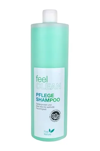 Feel Nature Pflege Shampoo 1000 ml - Shampoo für die tägliche Haarpflege, spendet Feuchtigkeit mit Seidenproteinen und Aloe Vera, schützt vor Austrocknung und sorgt für natürlichen Glanz.