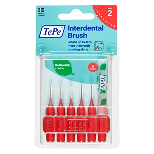 TEPE Interdentalbürste Original rot (ISO Größe 2) 6 Stück, rot