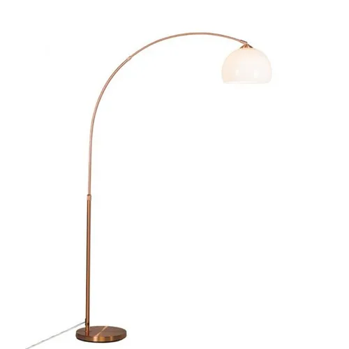 Qazqa Stehlampe Arc-basic - Modernes Design in Kupfer mit wechselbarem LED - Moderne Stehlampe in Kupfer mit flexiblem Höhenverstellmechanismus. Ideal für stilvolle Innenräume, sorgt für angenehmes Licht und passt sich jedem Raum an.