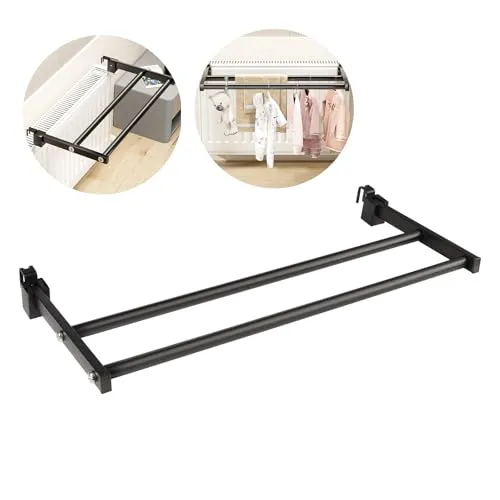 XIAOCHUAN Heizkörper Handtuchhalter, 50 cm, Metall, Schwarz