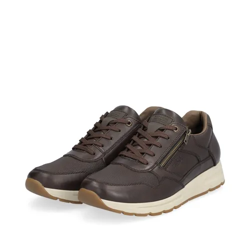 Rieker Herren Sneaker B0701-25 in Braun, Gr. 46 - Bequeme Herren Sneaker aus echtem Leder mit herausnehmbarer Einlegesohle für optimalen Tragekomfort und Stil.