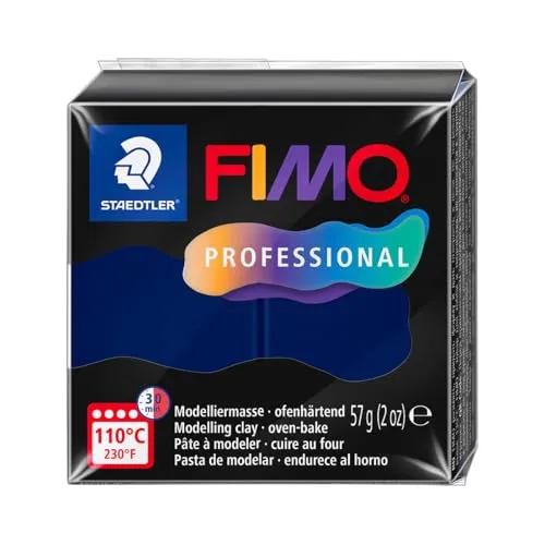 STAEDTLER FIMO professional 8040 ofenhärtende Modelliermasse, speziell für Profis und Künstler, Einzelprodukt marineblau, 8040-34