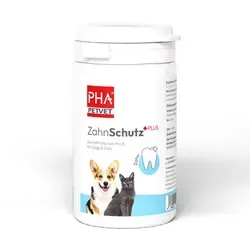 PHA Zahnschutz Plus Pulver für Hunde und Katzen 60 g - rezeptfreies Zahnpflegepulver für gesunde Zähne und frischen Atem