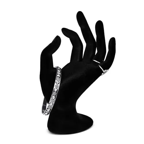 Flexzion Schmuckhand Samt Schmuckständer Hand, OK Deko Hand Schmuck Ständer Schaufensterpuppe Handschmuck Uhrenständer Ringhalter Ring halter Schmuckhalter Halter Jewelry Display Stand - Schwarz