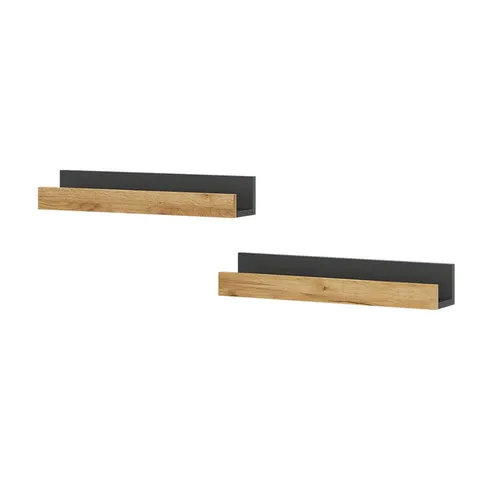 Vicco Bücherregal Tomy 2er Set, Anthrazit/Goldkraft Eiche - Bücherregale in elegantem Antikdesign, ideal für stilvolle Wohnzimmer und platzsparende Lösungen. Perfekt für Bücher und Deko, um Ihre persönliche Note zu präsentieren.