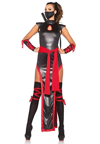 Leg Avenue Kostüm Sexy Samurai - Verführerisches 7-teiliges Outfit für Erwachsene, inklusive schimmerndem Kampfanzug und Accessoires für einen beeindruckenden Auftritt.
