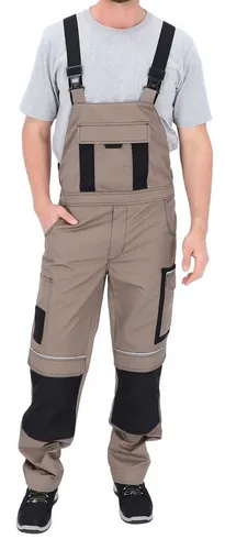 ELIWORX Arbeitslatzhose Stretch Einsatz bequeme robuste flexible Herrenhose Smartes Taschen-Design ideal für Handwerk Heimwerk und Baugewerbe beige|braun 48