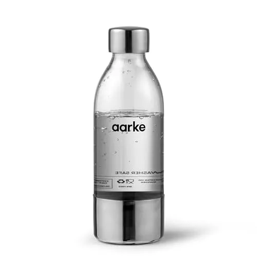 Aarke PET-Flaschen für Wassersprudler Carbonator 3, BPA-frei mit Details in Edelstahl, 650ml